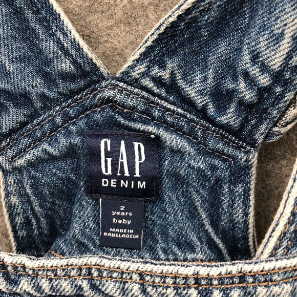 Gap Baby Denim Overalls Girls 2T Blue Ruffle Strap Pockets 100% Cotton - Picture 4 of 8